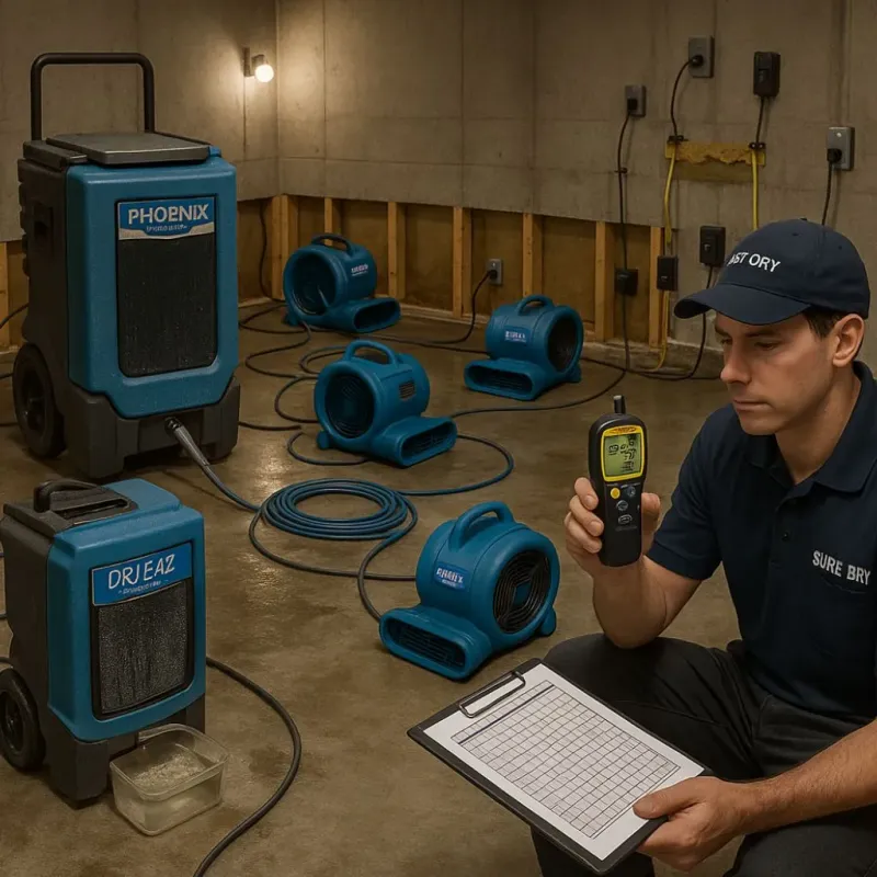 Structural Drying and Dehumidification process in Westbury, NY